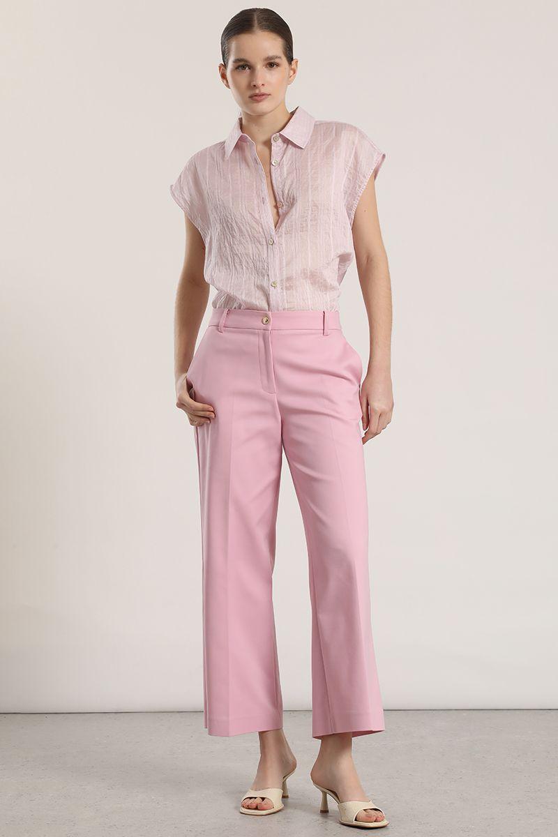 Pantalón ancho cropped liola mujer rosa-5