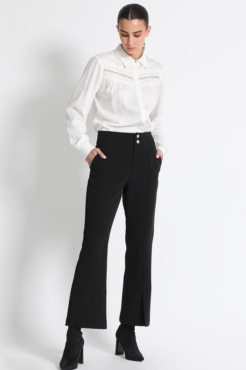 Pantalón Flare Tiro Alto Negro Liola-0