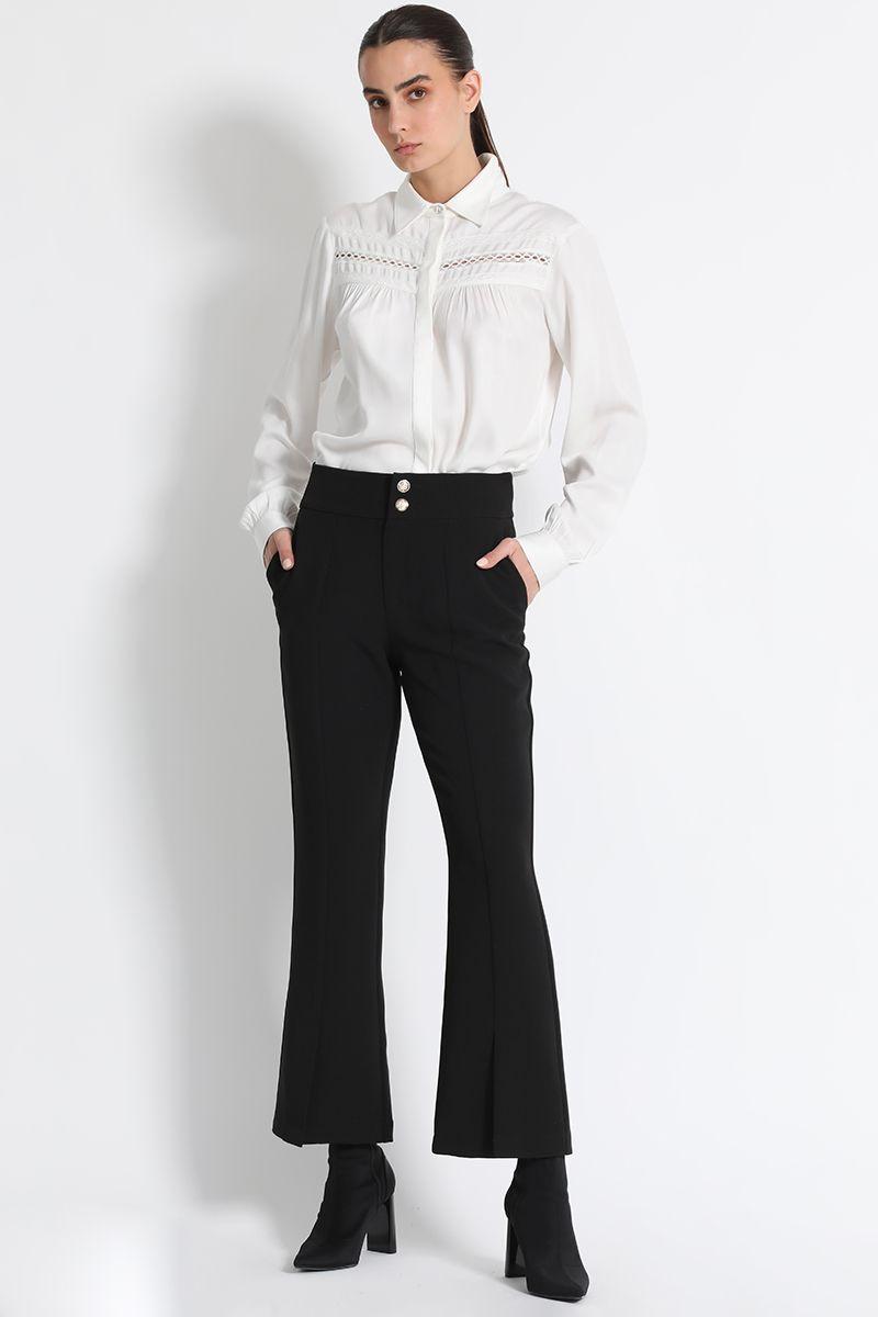 Pantalón Flare Tiro Alto Negro Liola-1