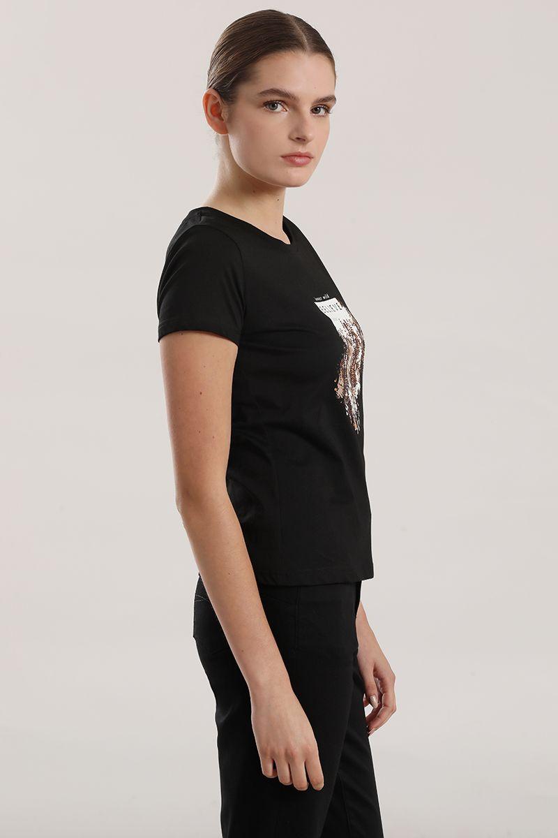 Polera algodon piton mujer Liola negro-2