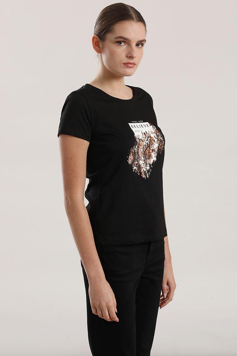 Polera algodon piton mujer Liola negro-3