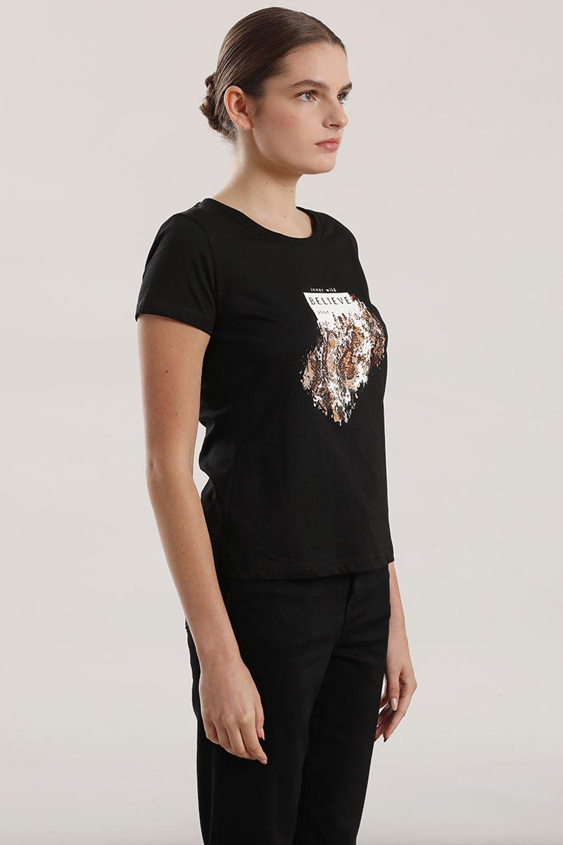 Polera algodon piton mujer Liola negro-5