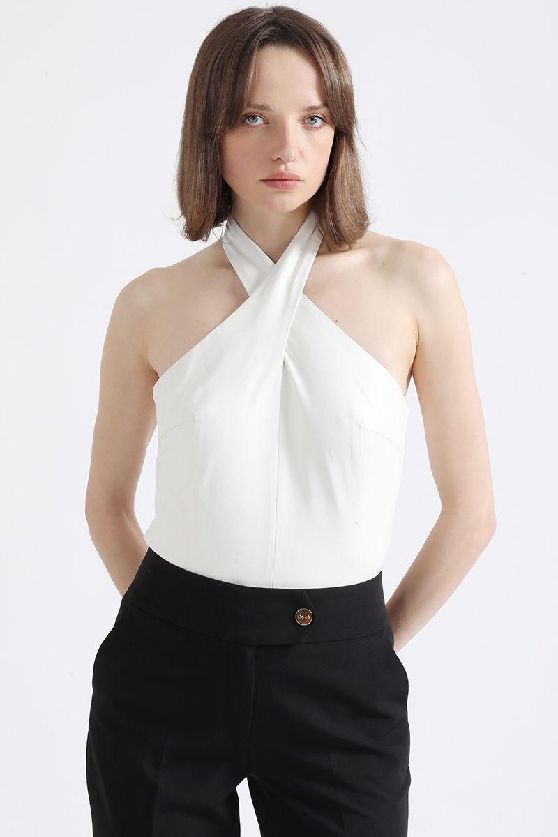 Top Halter Cruzado, Crudo Liola-0