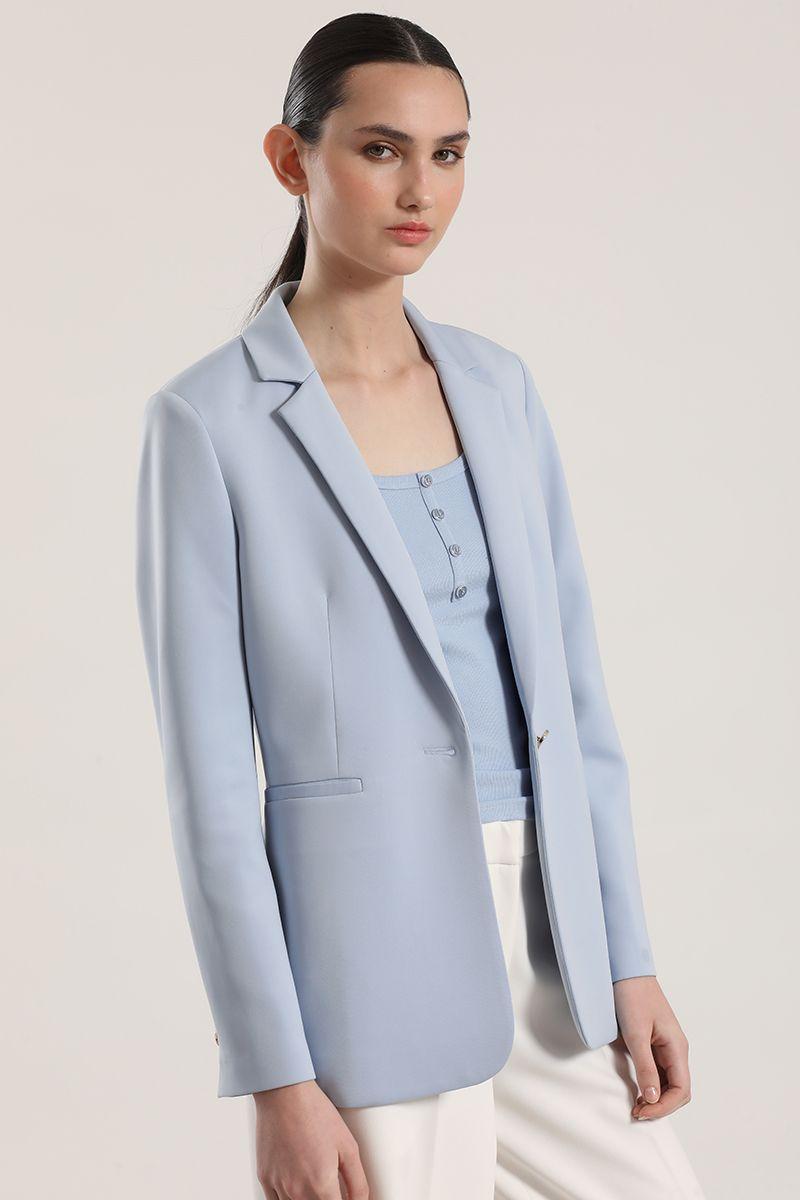Blazer clásico scuba Liola mujer celeste-2