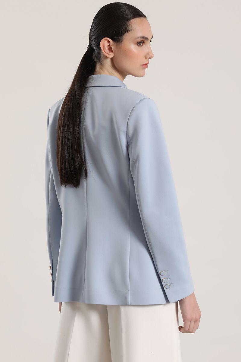 Blazer clásico scuba Liola mujer celeste-4