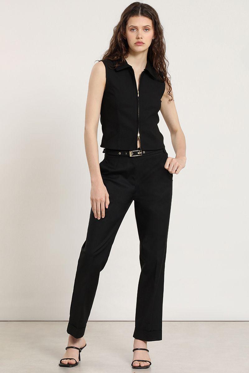 Pantalon sastre con cinturon, negro Liola-2