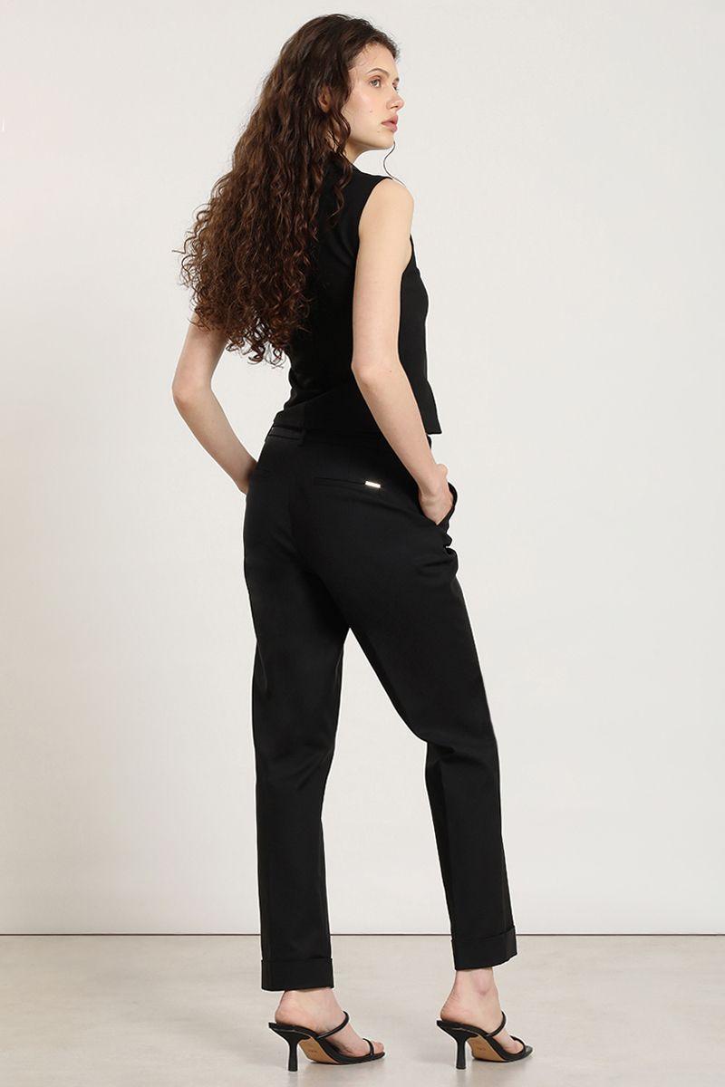 Pantalon sastre con cinturon, negro Liola-3