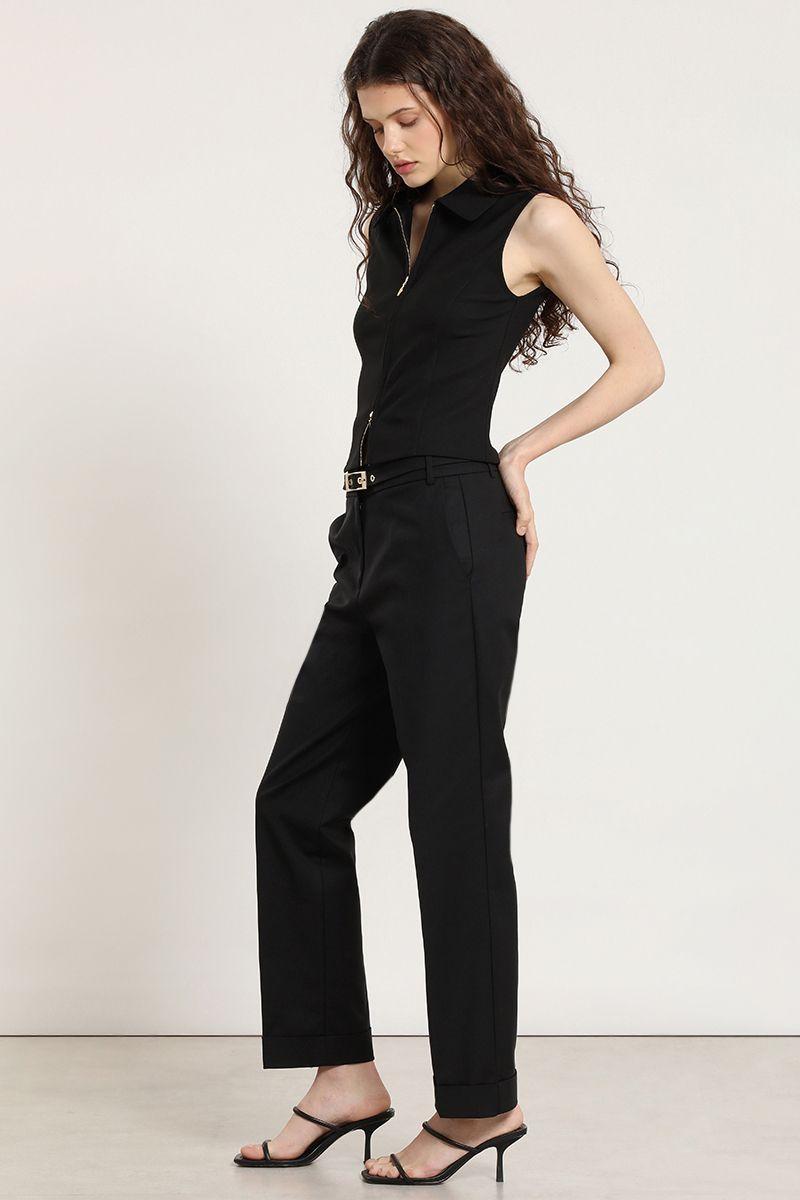 Pantalon sastre con cinturon, negro Liola-4