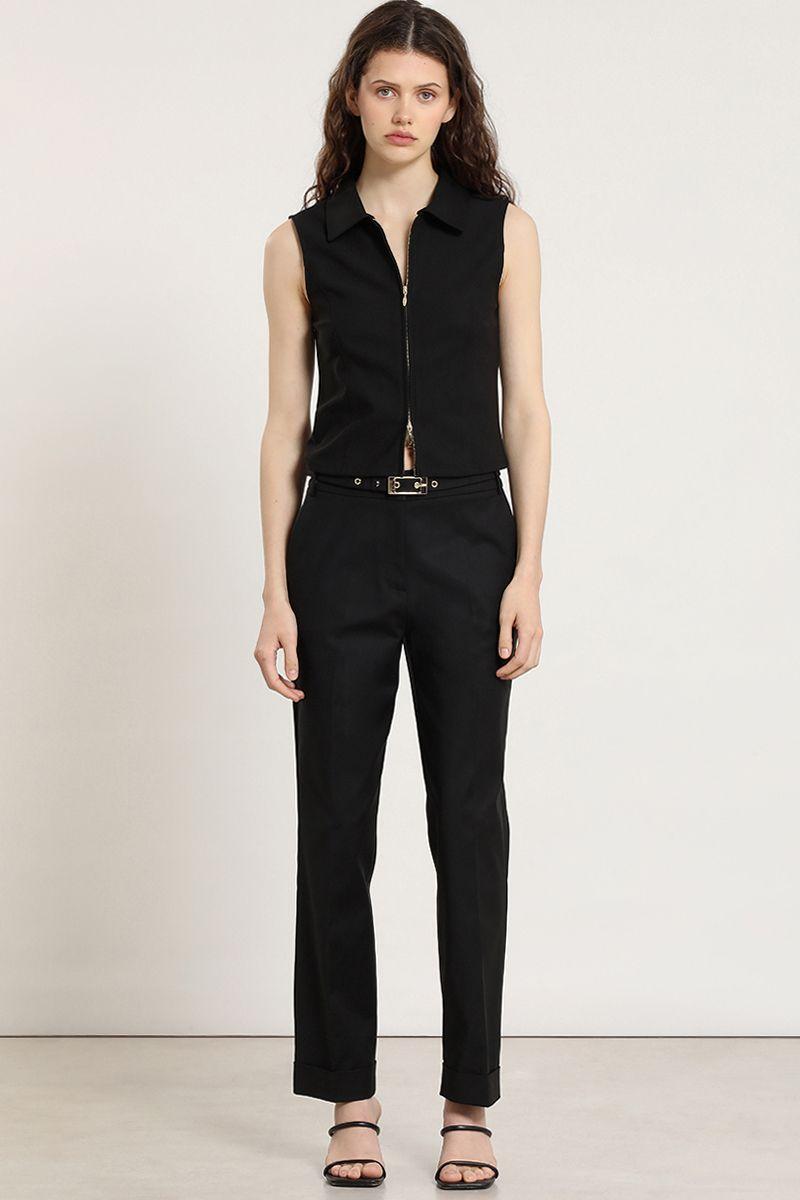 Pantalon sastre con cinturon, negro Liola-5