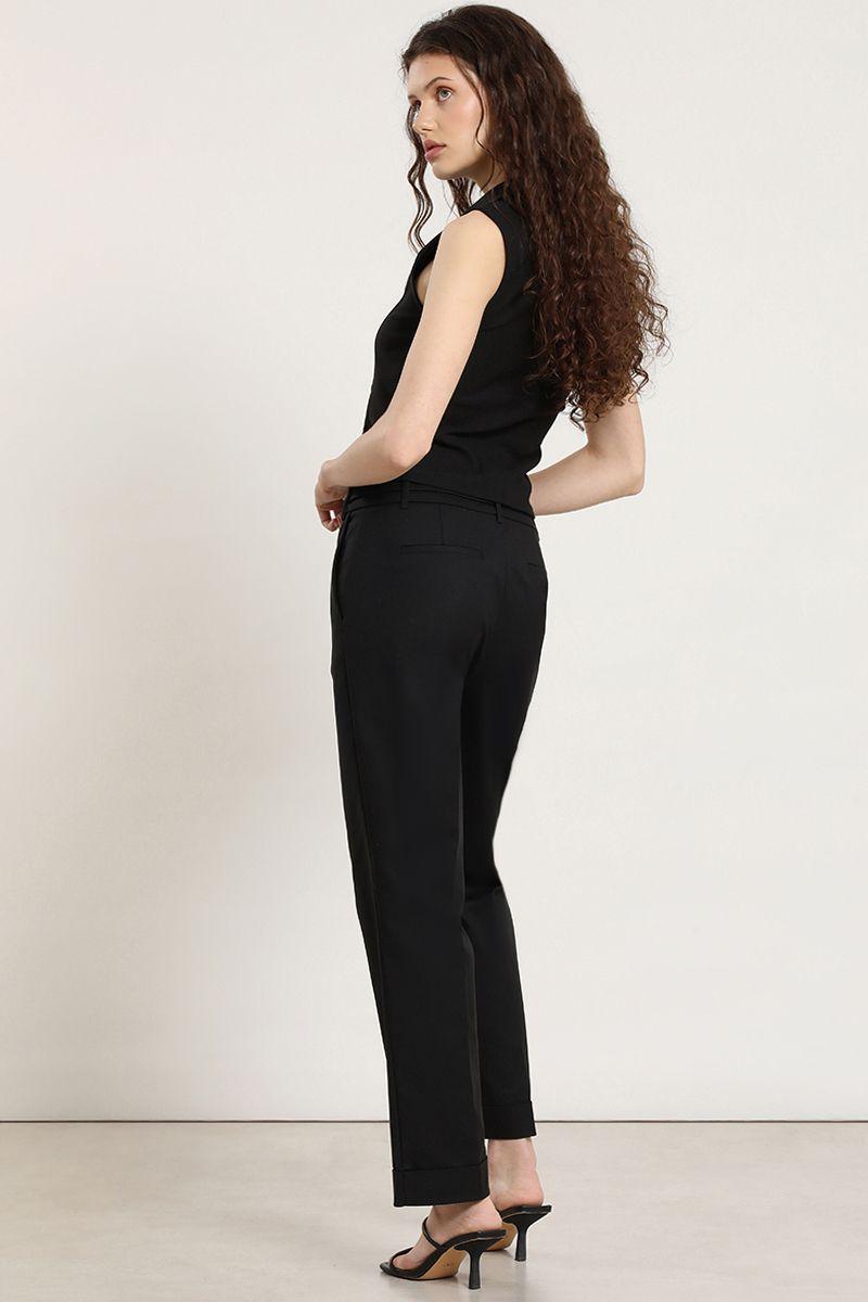 Pantalon sastre con cinturon, negro Liola-6
