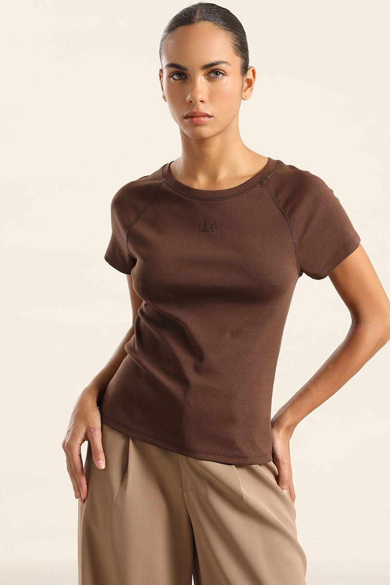 Polera Basica, Logo Liola, Chocolate Liola-2