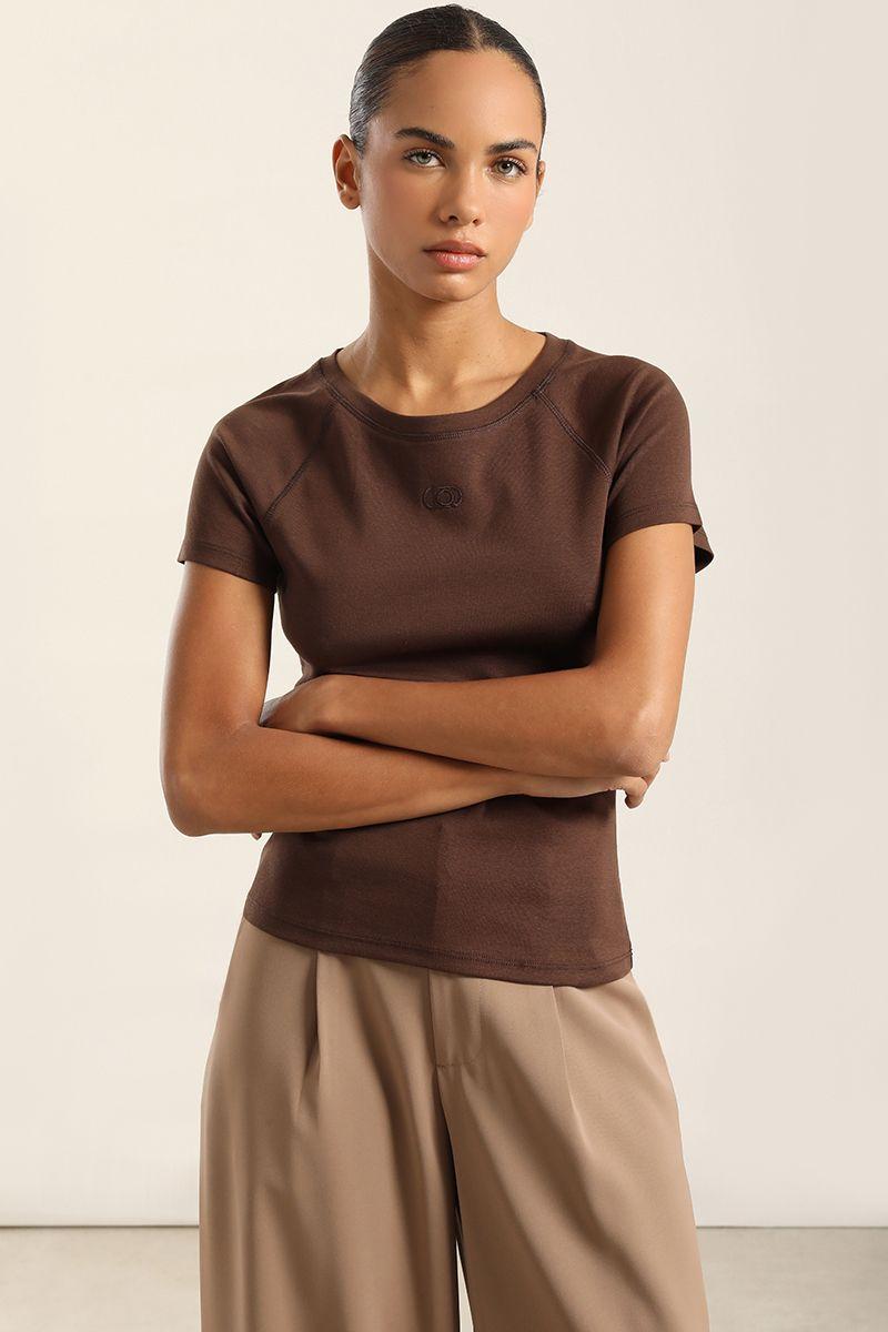 Polera Basica, Logo Liola, Chocolate Liola-4