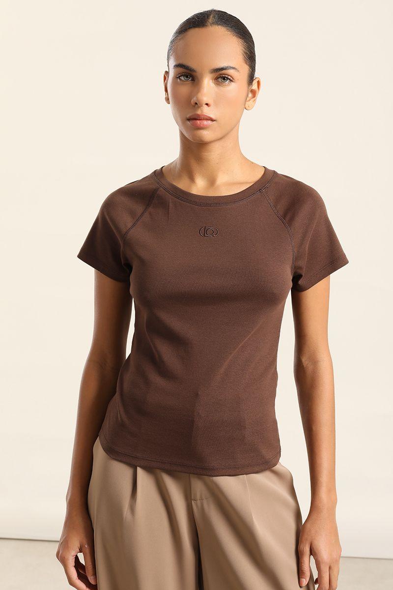 Polera Basica, Logo Liola, Chocolate Liola-5