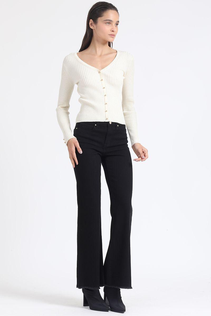 Cardigan Tejido Punto Boton Fantasia, Crudo Liola-5