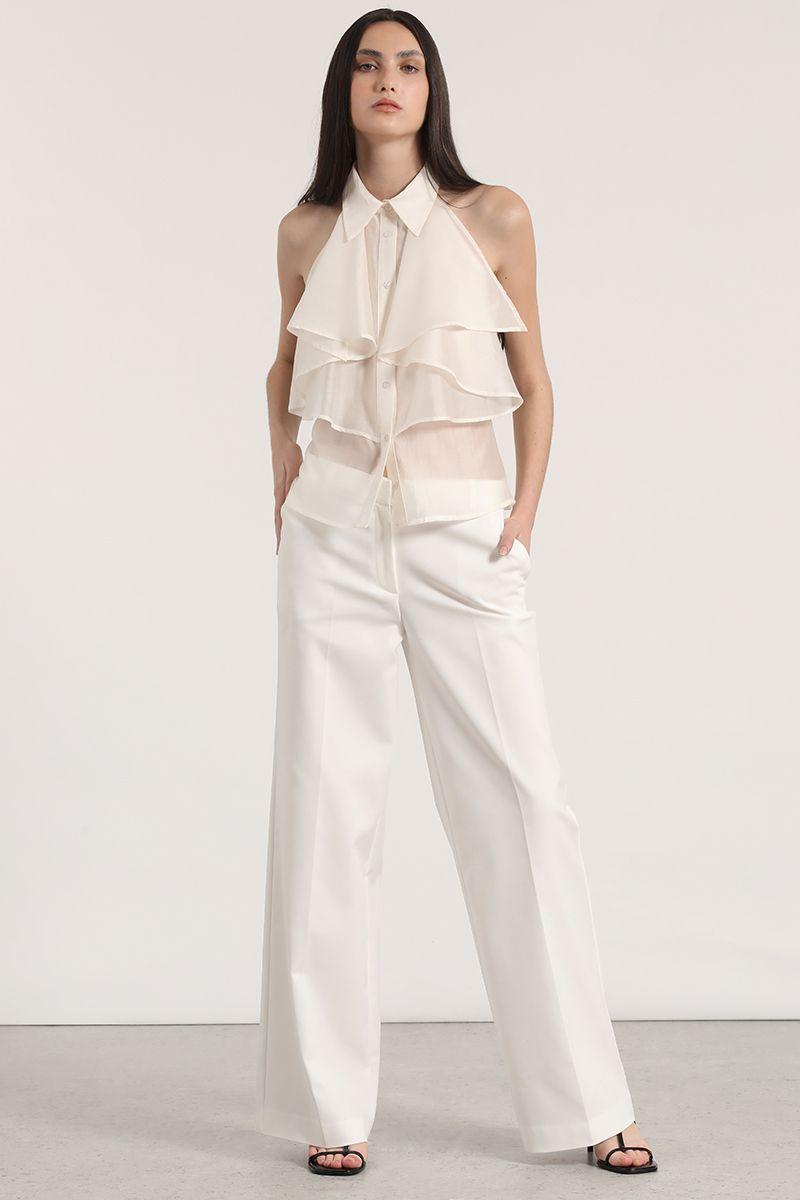 Pantalón recto liola mujer crudo-0