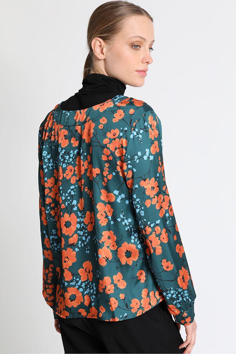 Blusa En V Estampado Verde Liola-2