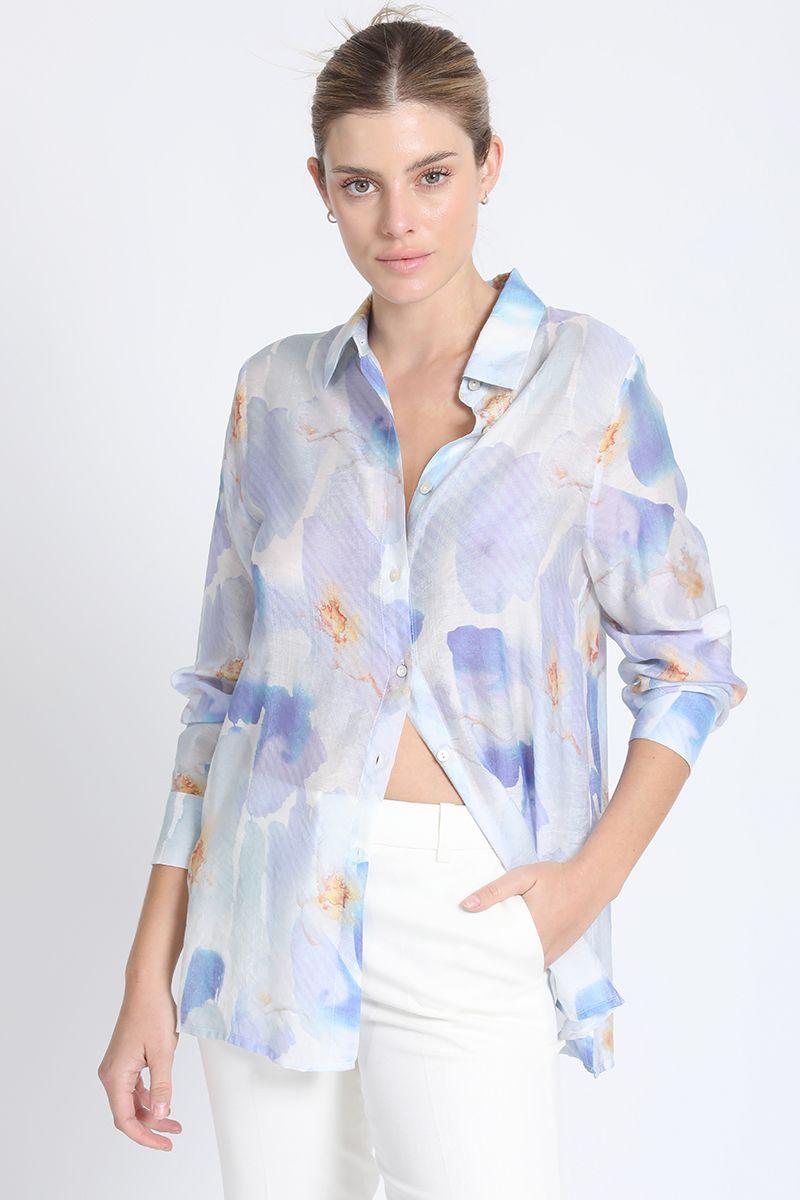 Camisa Estampado Acuarela Crudo Liola-0