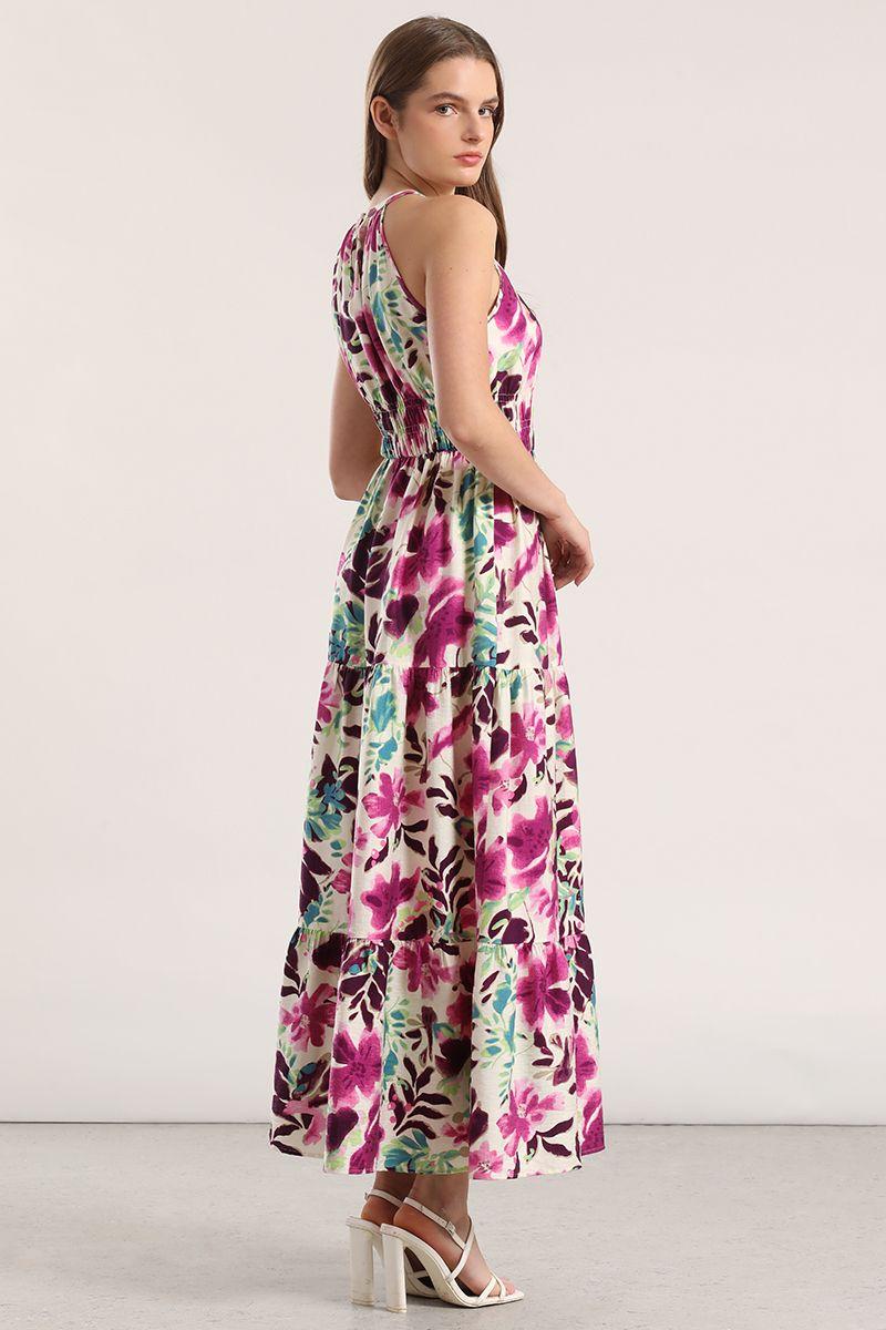 Vestido maxi estampado Liola mujer verde-2