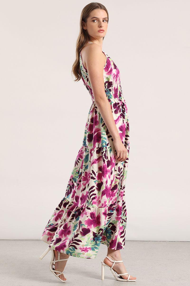 Vestido maxi estampado Liola mujer verde-5