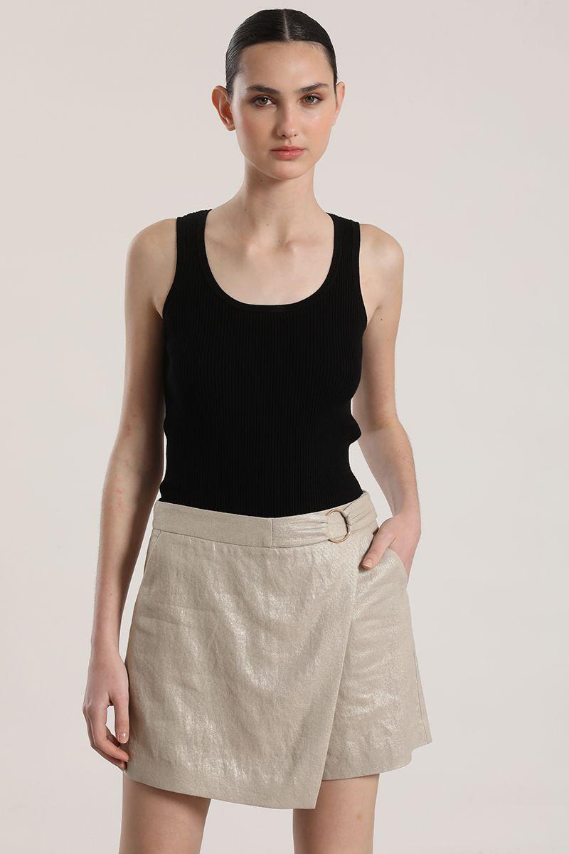 Falda pantalón lino Liola mujer beige-0