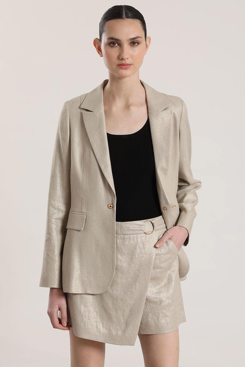 Falda pantalón lino Liola mujer beige-1