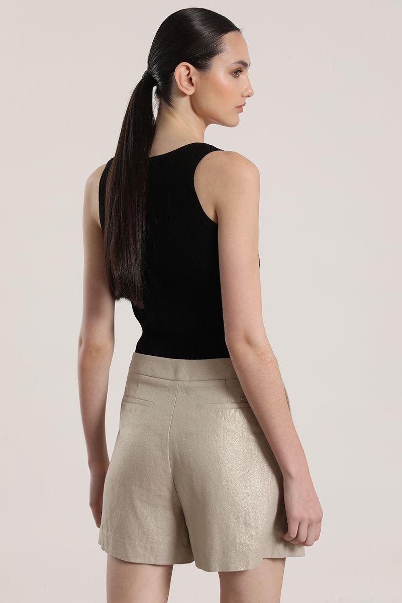 Falda pantalón lino Liola mujer beige-4