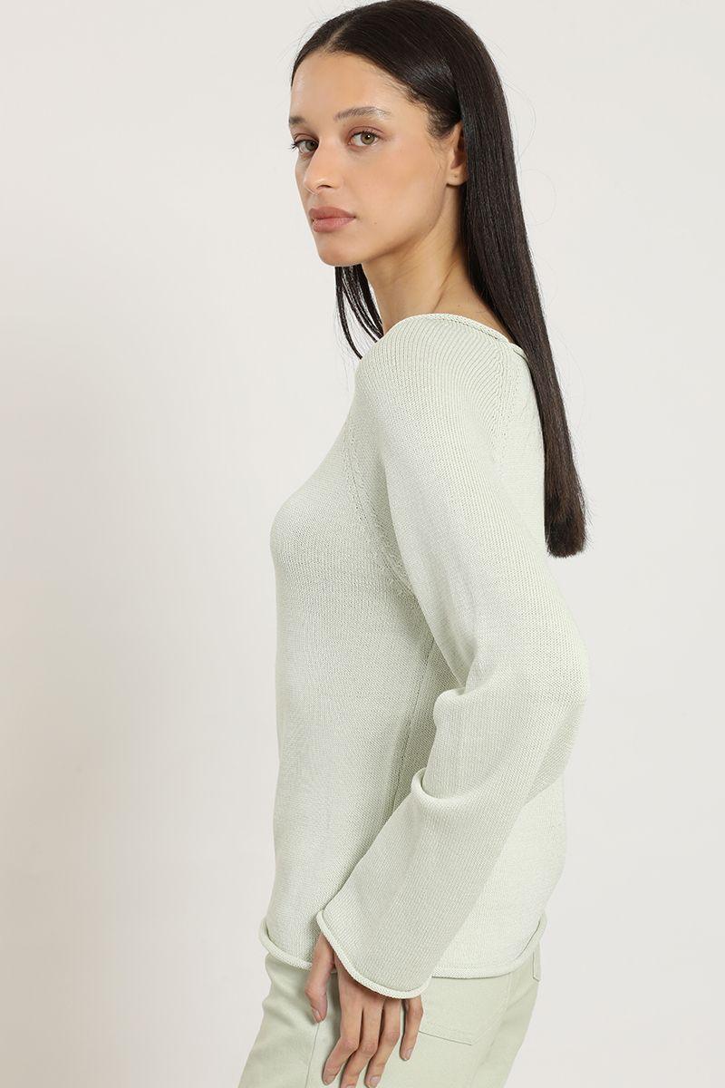 Sweater punto basico, verde Liola-2