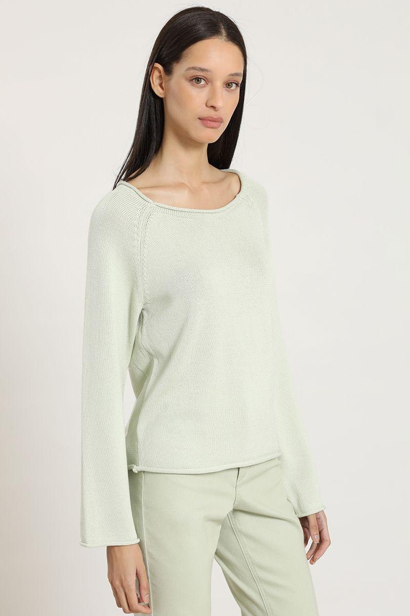 Sweater punto basico, verde Liola-4