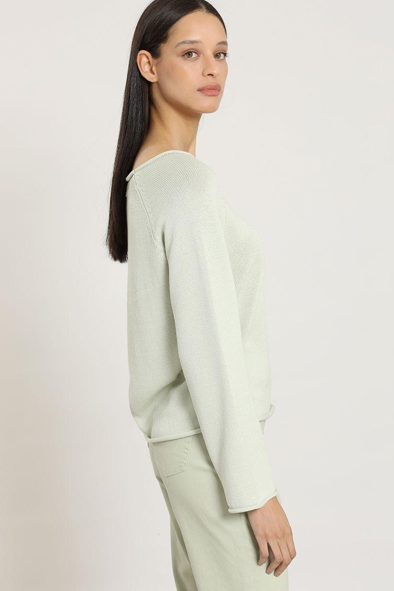 Sweater punto basico, verde Liola-5