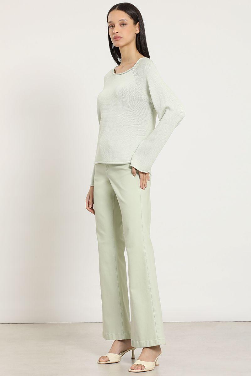 Sweater punto basico, verde Liola-6