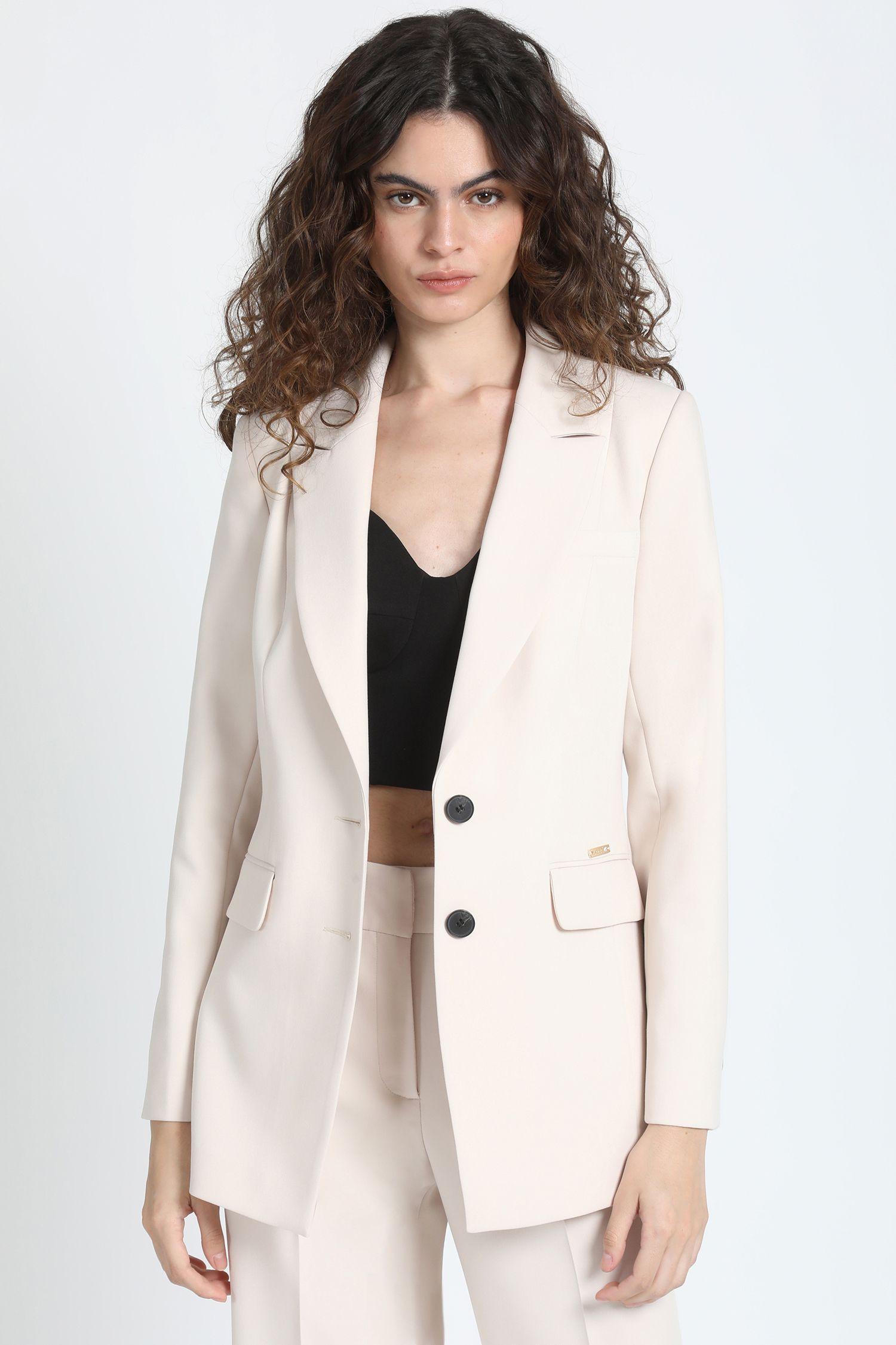 Blazer Entallado Mujer Crudo Liola-0
