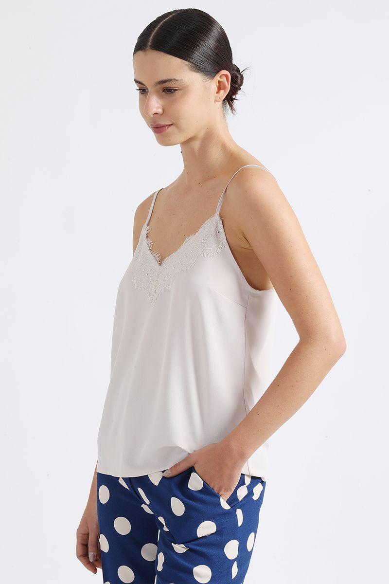 Top Lencero Aplicación, Beige Liola-0