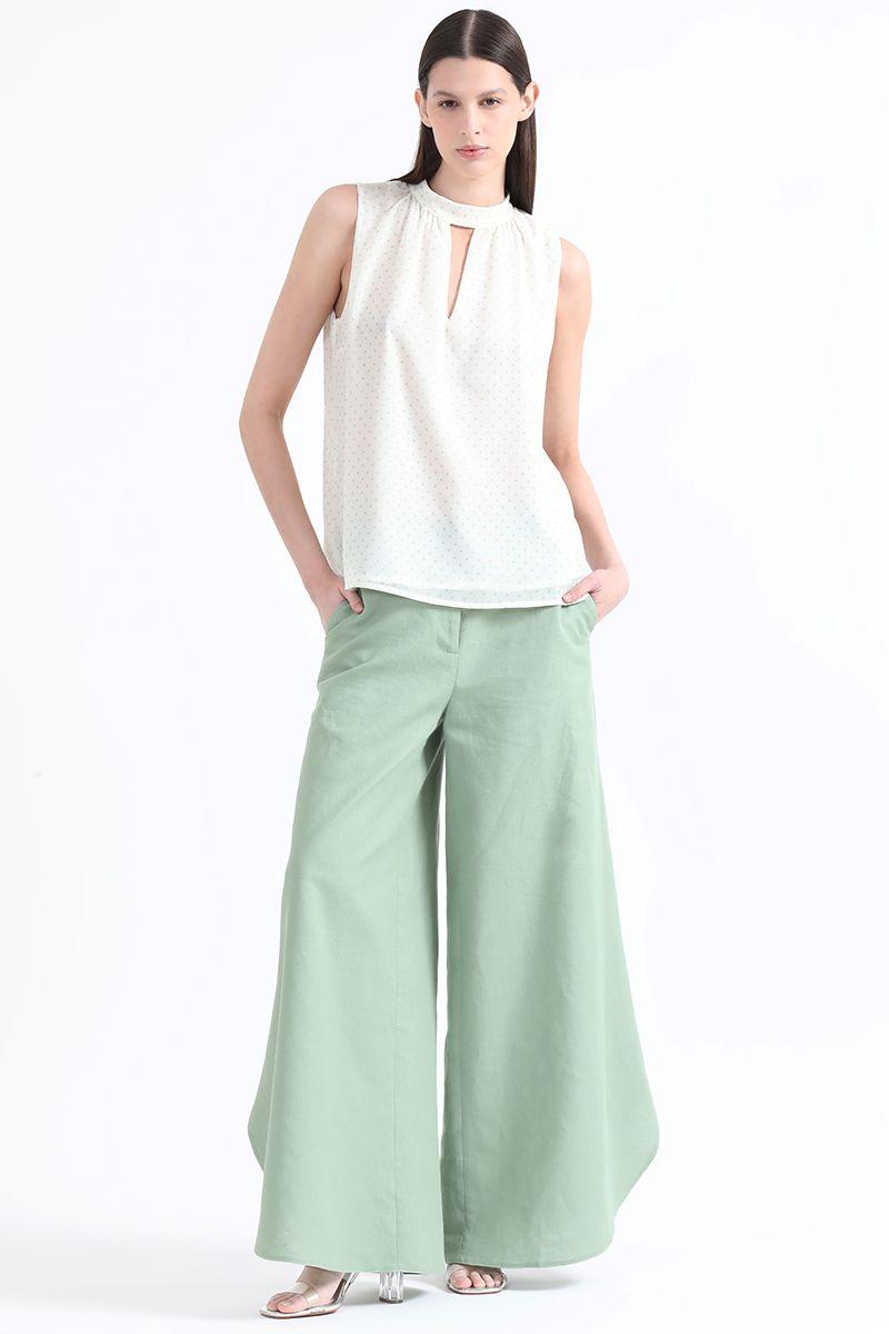 Top Con Forro, Estampado Lunares, Verde, Liola-1