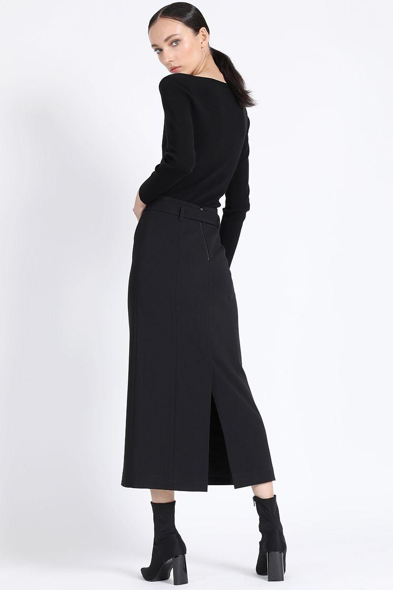 Tejido Punto Abertura Hombros, Negro Liola-5