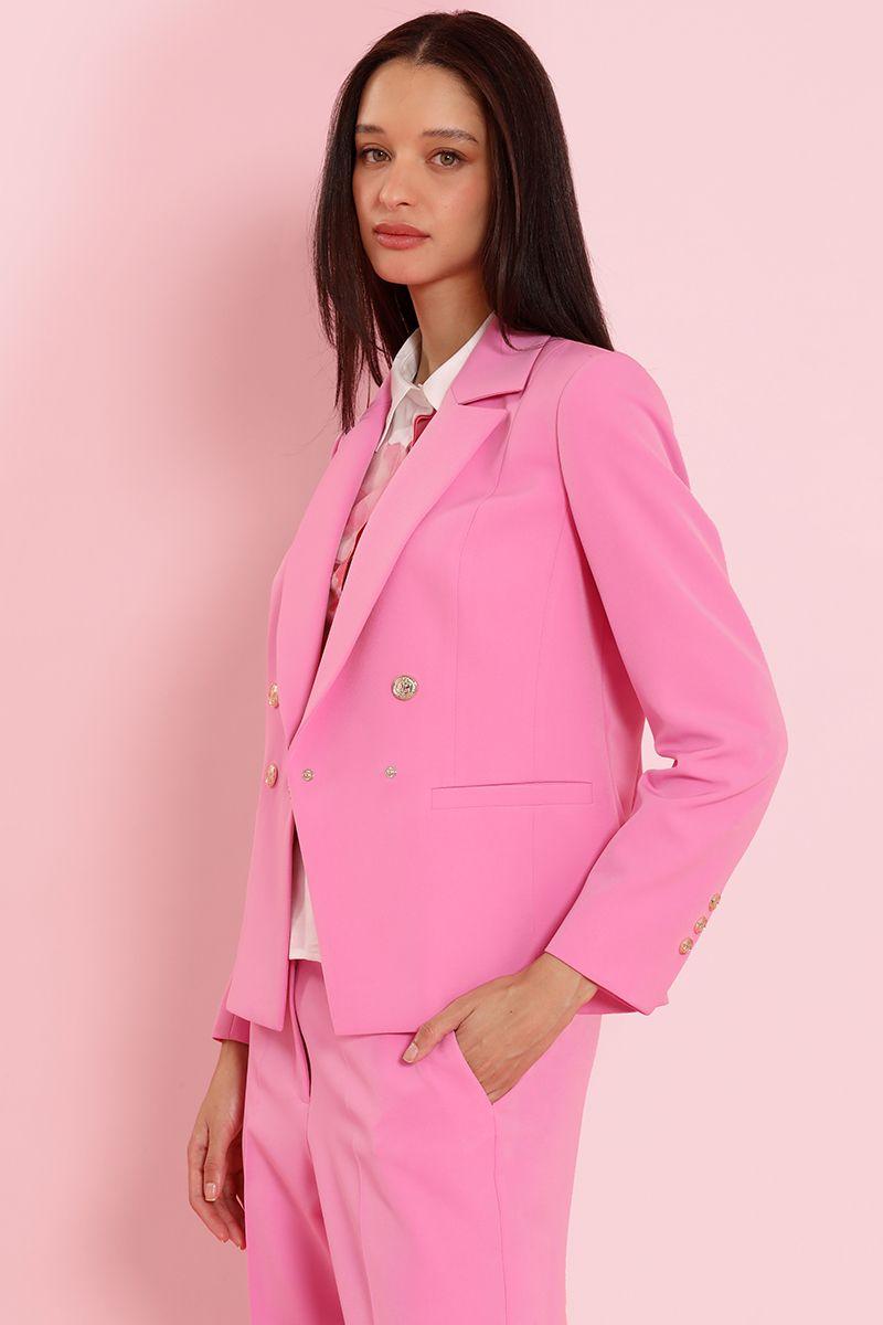 Blazer entallado cruzado, rosa Liola-2