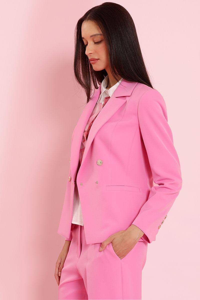 Blazer entallado cruzado, rosa Liola-3
