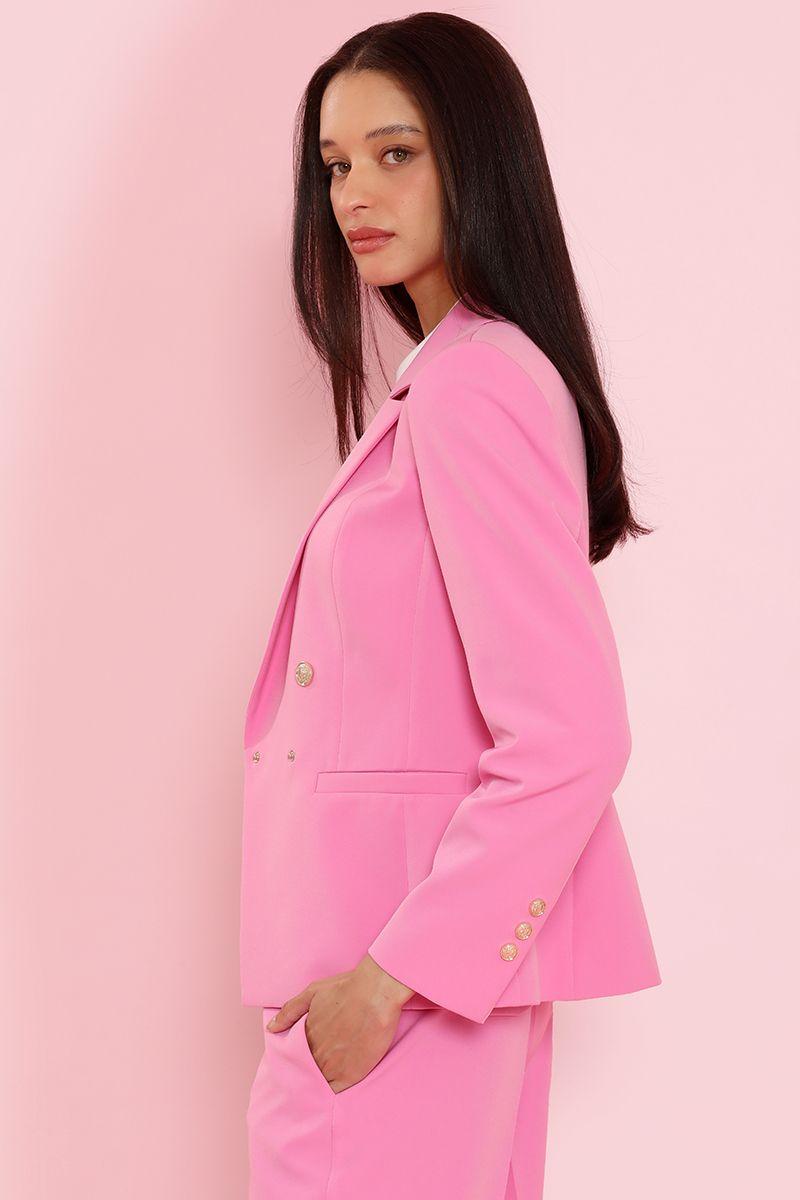 Blazer entallado cruzado, rosa Liola-4