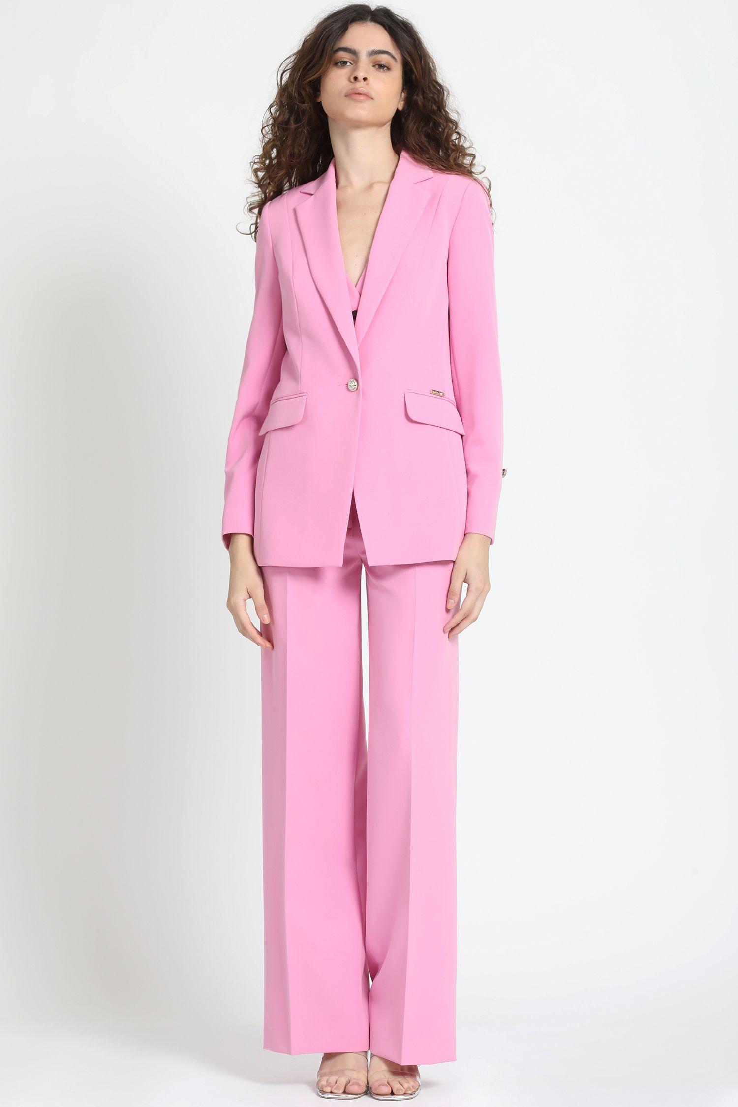 Blazer Entallado Boton Joya, Rosa Liola-1