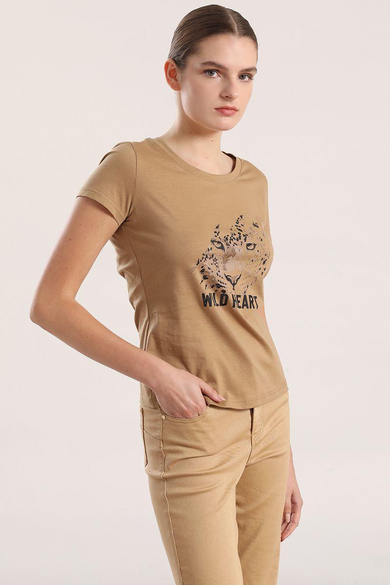 Polera algodón mujer Liola camel-2
