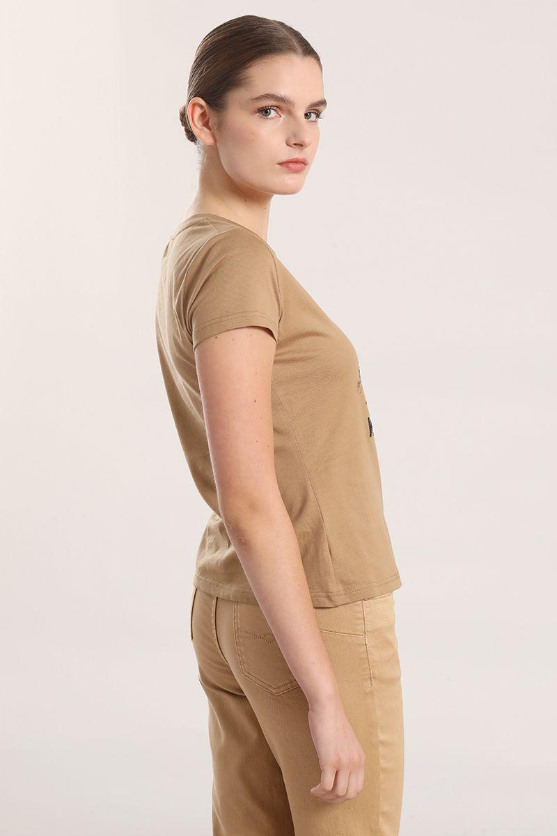 Polera algodón mujer Liola camel-3