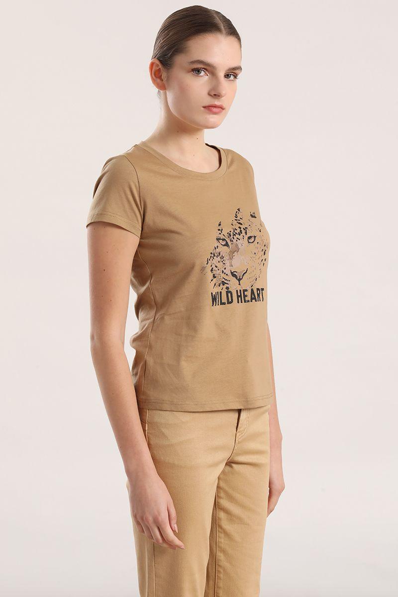 Polera algodón mujer Liola camel-4