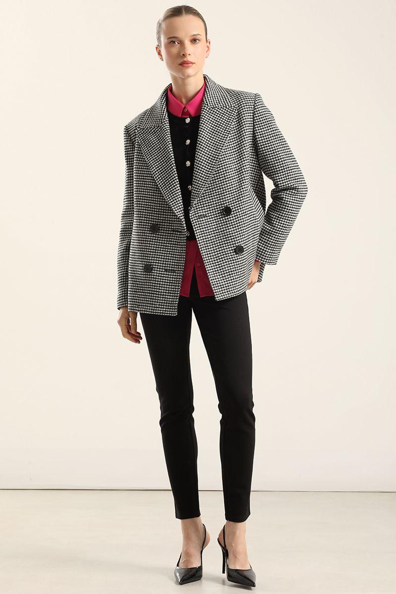 Chaqueta  Pied De Poule, Negro Liola-1