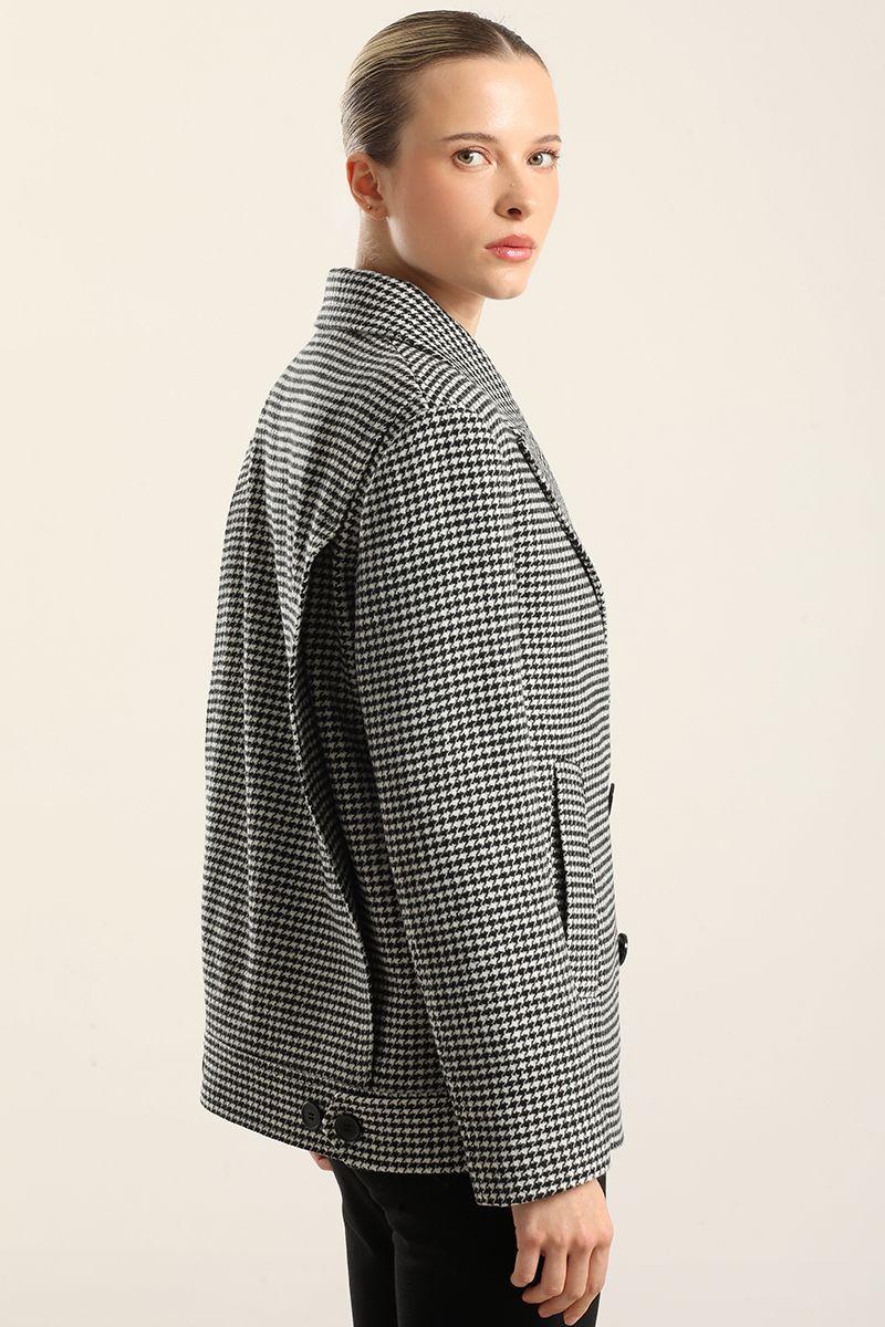 Chaqueta  Pied De Poule, Negro Liola-3