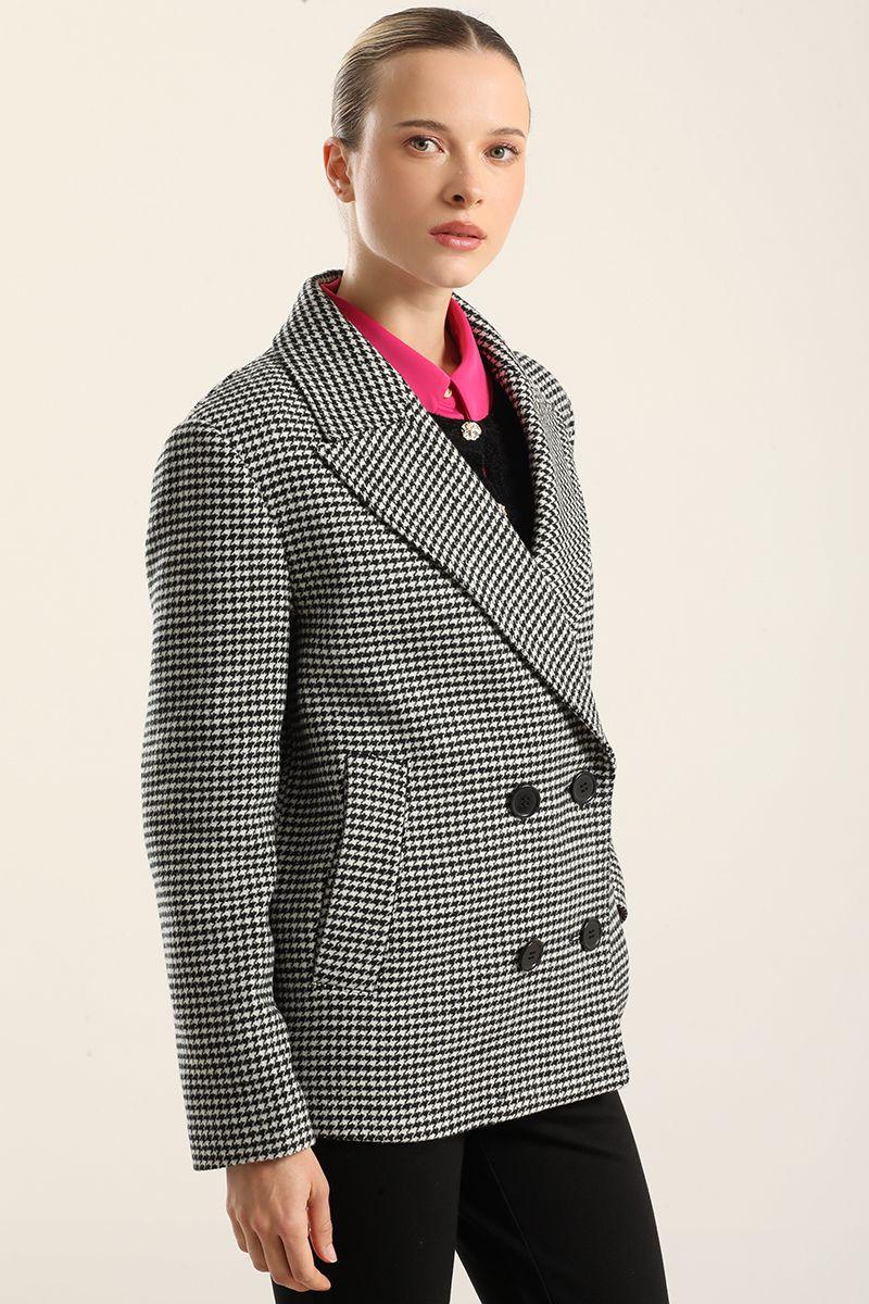 Chaqueta  Pied De Poule, Negro Liola-4