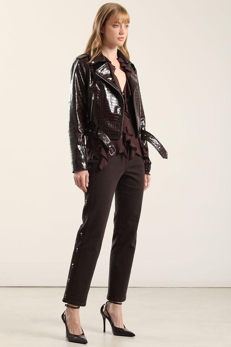 Chaqueta Biker, Charol Crocco, Burdeo Liola-1