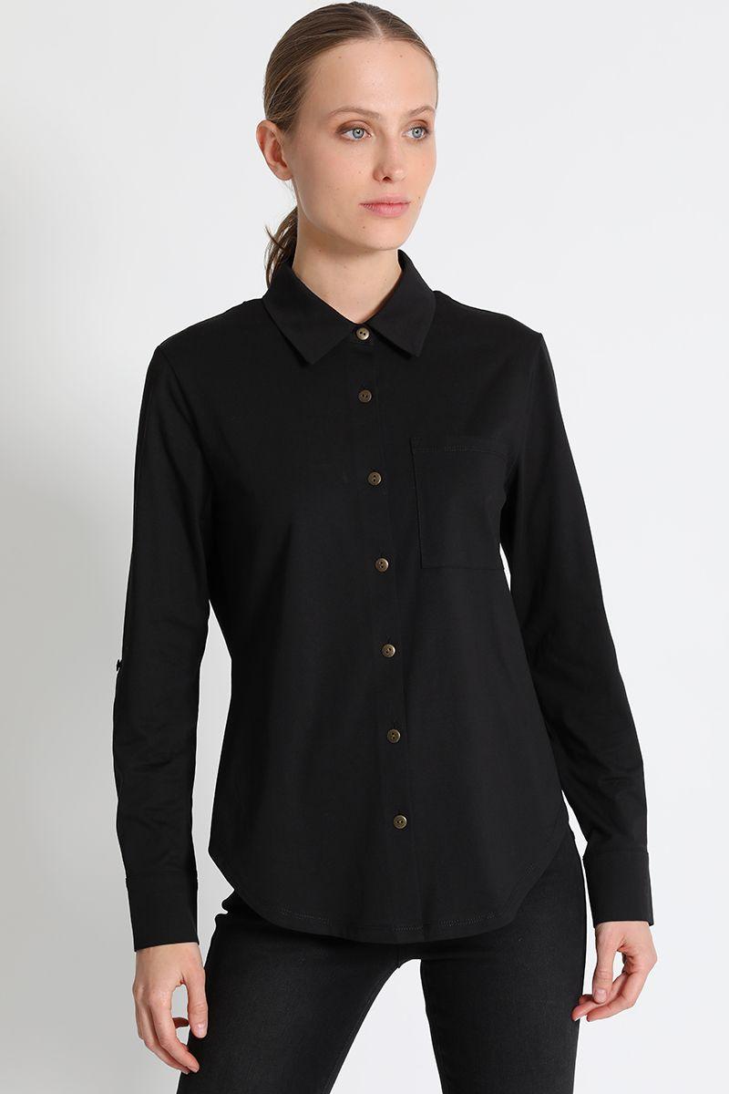 Blusa Camisera Mujer Negro Liola-0