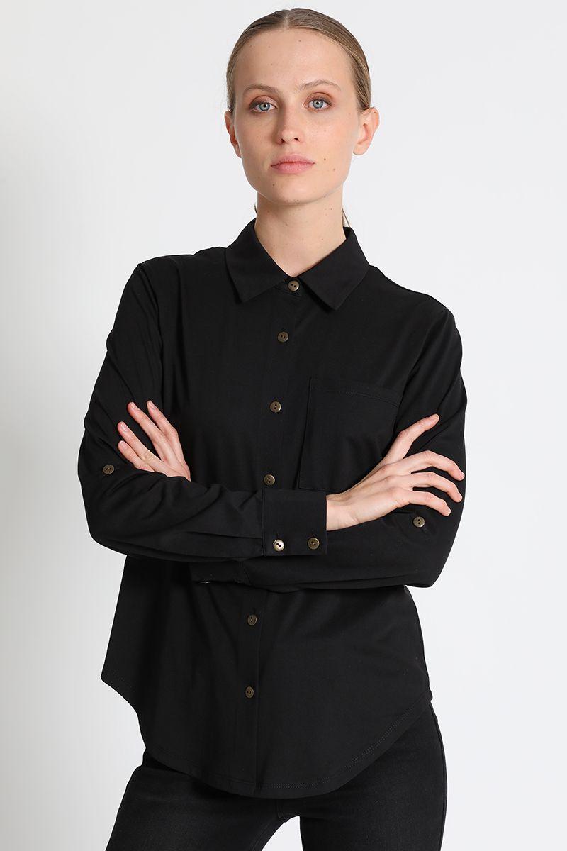 Blusa Camisera Mujer Negro Liola-1