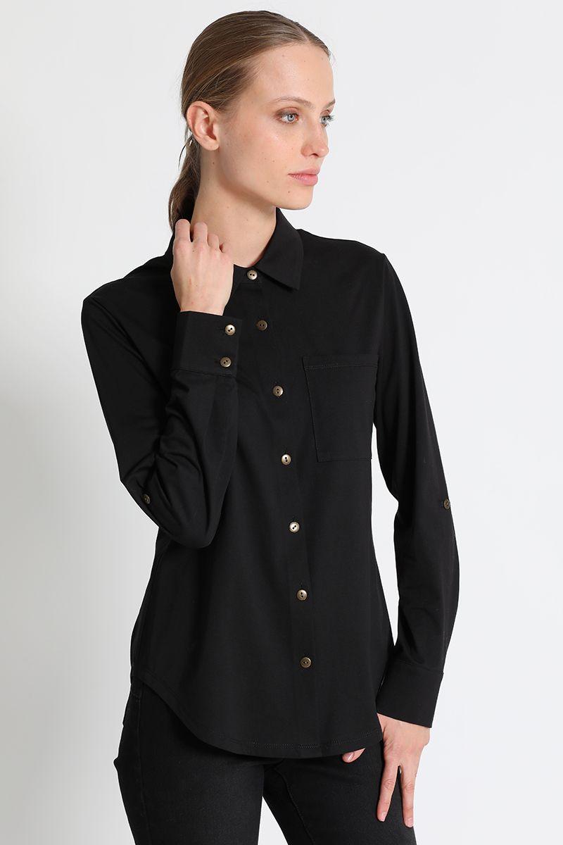 Blusa Camisera Mujer Negro Liola-2