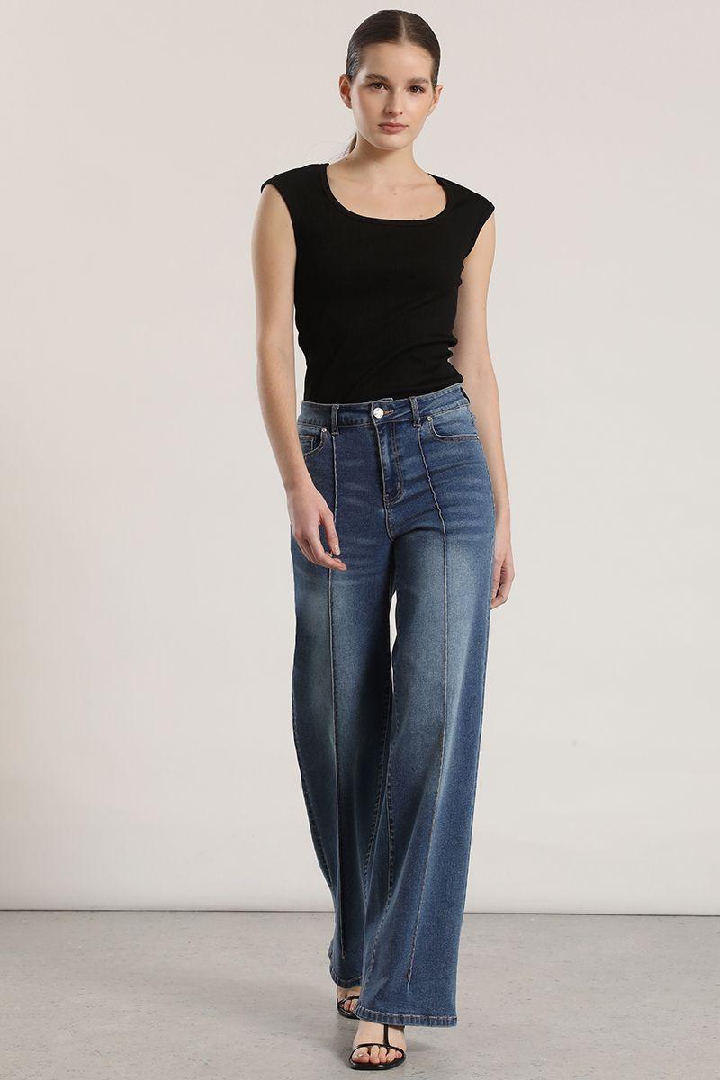 Jeans straight Liola mujer azul-0