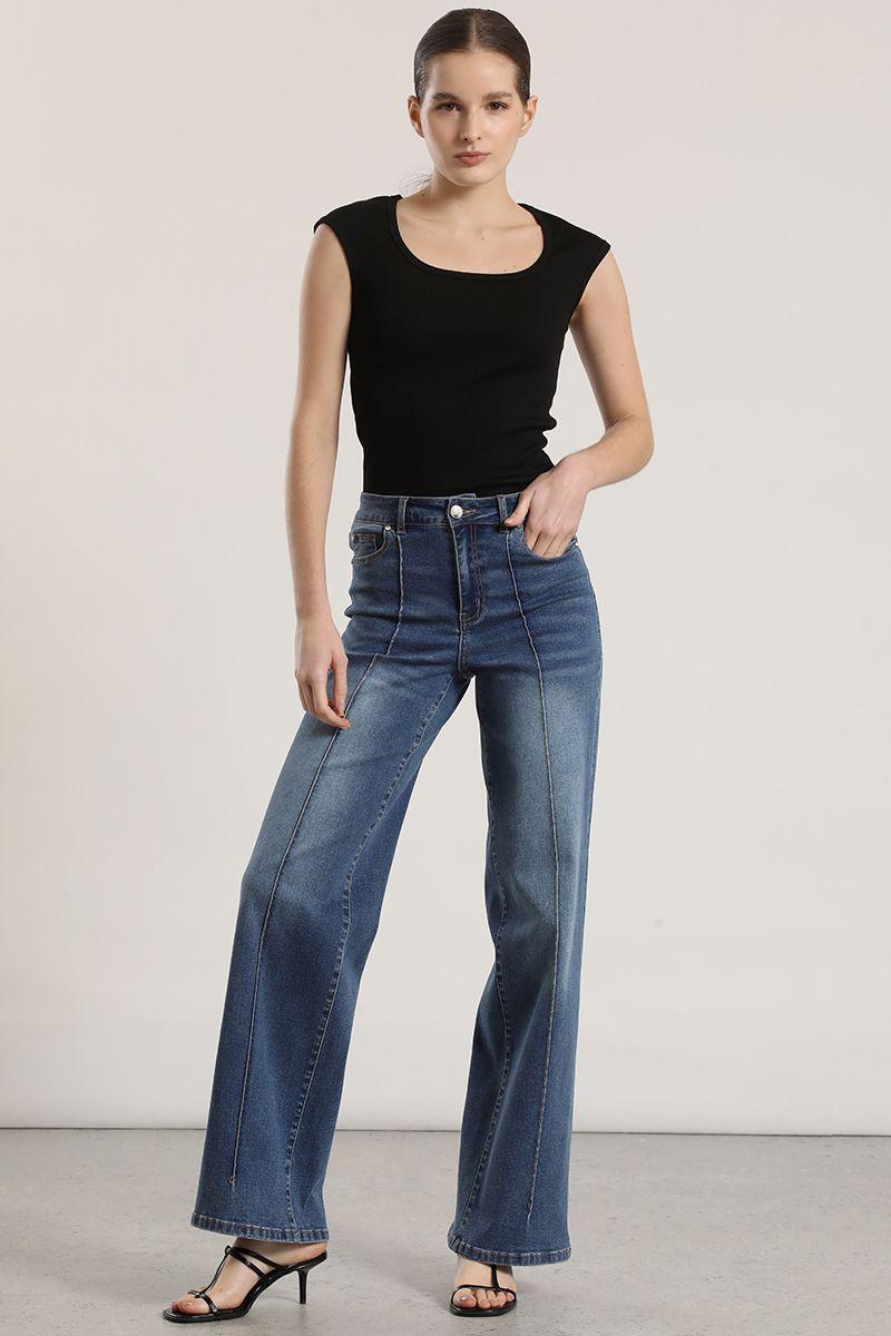 Jeans straight Liola mujer azul-2